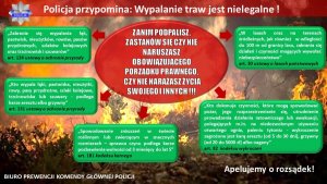 Lwówecka policja ostrzega – wypalanie traw jest niebezpieczne i niedozwolone!